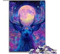 Puzzle 1000 pièces pour Adultes et Adolescents, Art psychédélique et visionnaire du cerf, Jeu Familial Anti-Stress, défi Difficile, adapté aux Couples, 38x26cm