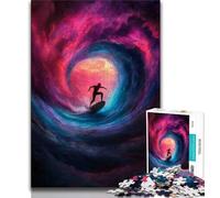 Puzzle 1000 pièces pour Adultes et Adolescents, Astronaute et Surf Spatial, Jouets éducatifs et éducatifs pour la Famille, idéal pour la décoration de Bureau (75x50cm)
