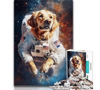 Puzzle 1000 pièces pour Adultes et Adolescents Astronaute Golden Retriever 1000 pièces pour Adultes, Cadeau d'anniversaire, Cadeaux, décoration Murale pour Les 14 Ans et Plus (Taille 75x50cm)