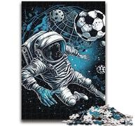 Puzzle 1000 pièces pour Adultes et Adolescents Astronaute Jouant au Football pour Les 14 Ans et Plus Jeux de Famille Jeu de Noël Cadeaux pour Femmes 50x75cm