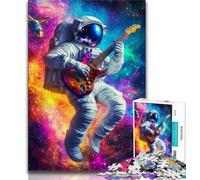 Puzzle 1000 pièces pour Adultes et Adolescents Astronaute Jouant de la Guitare, Anti-Stress, Vacances à la Maison, Passe-Temps, améliore l'amour Entre Couples (75x50cm)