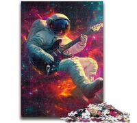 Puzzle 1000 pièces pour Adultes et Adolescents Astronaute Jouant de la Guitare Convient aux 14 Ans et Plus Jeux familiaux Offrez des Cadeaux pour Toute la Famille 38x26cm
