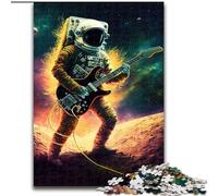 Puzzle 1000 pièces pour Adultes et Adolescents Astronaute Jouant de la Guitare, Jeu éducatif et Stimulant pour améliorer la mémoire (à partir de 14 Ans) (Taille 26x38cm)