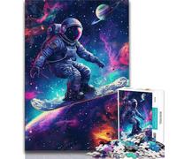 Puzzle 1000 pièces pour Adultes et Adolescents Astronautes dans la Galaxie Puzzles pour Adultes, Jeux éducatifs Décoration d'intérieur Convient pour la décoration de Bureau (Taille 75x50cm)