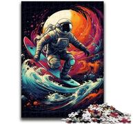 Puzzle 1000 pièces pour Adultes et Adolescents astronautes surfeurs, Jouets éducatifs, Jeux de Famille, Cadeaux pour Amis et Famille, 26x38cm