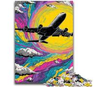 Puzzle 1000 pièces pour Adultes et Adolescents, Avion coloré, Divertissement Familial, Jeu éducatif pour Anniversaire et Noël, à partir de 14 Ans, 26x38cm