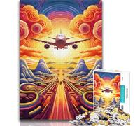 Puzzle 1000 pièces pour Adultes et Adolescents, Avion coloré, Jeu éducatif Familial avec pièces de Formes aléatoires entièrement emboîtables (38x26cm)