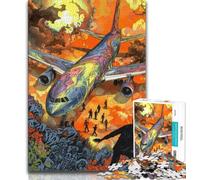 Puzzle 1000 pièces pour Adultes et Adolescents Avion Perdu Jeux éducatifs décoration d'intérieur Cadeau d'anniversaire Art Mural 38x26cm