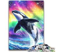 Puzzle 1000 pièces pour Adultes et Adolescents Baleine Bleue Arc-en-Ciel Aide Le Cerveau à exercer Jouets addictifs pour cultiver la Patience Convient aux Couples 50x75cm