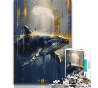 Puzzle 1000 pièces pour Adultes et Adolescents Baleine dorée, Difficile à réaliser, mais Amusant et Humoristique, Cadeau d'anniversaire et Cadeau Unique (38x26cm)