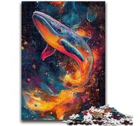 Puzzle 1000 pièces pour Adultes et Adolescents Baleine mystérieuse, Anti-Stress, Vacances à la Maison, Tue Le Temps, avec Affiche et fiche de Questions Assorties (26x38cm)
