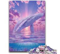 Puzzle 1000 pièces pour Adultes et Adolescents Baleine psychédélique Cadeaux Amusants en Famille pour Les Amis et la Famille pour et 14 Ans 26x38cm
