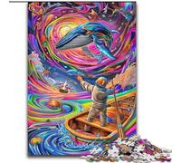 Puzzle 1000 pièces pour Adultes et Adolescents Baleine psychédélique, éléphant, Jeu intellectuel, Cadeau d'anniversaire, décoration Murale pour Les 14 Ans et Plus (Taille 26x38cm)