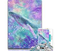 Puzzle 1000 pièces pour Adultes et Adolescents Baleine spirituelle majestueuse, Jeu Familial éducatif, décoration Murale, Cadeaux d'anniversaire et de Noël Uniques 38x26cm