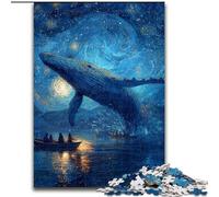 Puzzle 1000 pièces pour Adultes et Adolescents Baleines dans Le Ciel étoilé Jouet éducatif et décompressant, idéal comme Cadeau pour Toute la Famille (Taille 50x75cm)