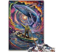 Puzzle 1000 pièces pour Adultes et Adolescents Baleines dans l'espace Anti-Stress Défi Difficile À Offrir en Cadeau à Toute la Famille 26x38cm