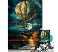 Puzzle 1000 pièces pour Adultes et Adolescents, Ballon sous la Lune, Jeu Stimulant pour Tous, pour Femmes, Cadeaux pour Hommes (Taille 75x50cm)