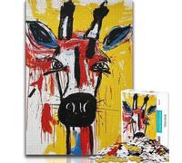 Puzzle 1000 pièces pour Adultes et Adolescents Basquiat Girafe, Anti-Stress Staycation Kill Time Wishlist avec Père Noël (38x26cm)