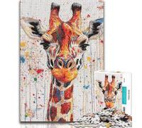 Puzzle 1000 pièces pour Adultes et Adolescents Basquiat Girafe, Jeu Stimulant, idéal comme Cadeau pour Toute la Famille 50x75cm