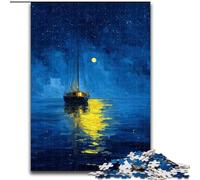 Puzzle 1000 pièces pour Adultes et Adolescents,Bateau naviguant sous Le Ciel étoilé,à partir de 14 Ans,idéal pour Les Couples,activités Amusantes à la Maison,Cadeau d'anniversaire,Cadeau de Voyage