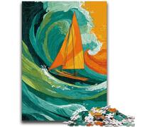 Puzzle 1000 pièces pour Adultes et Adolescents Bateau naviguant sur la mer Jouet éducatif intellectuel décompressant Décoration Parfaite 50x75cm