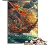 Puzzle 1000 pièces pour Adultes et Adolescents, Bateau Pirate, Jouets éducatifs, Anti-Stress, pour renforcer l'amour Entre Couples (Taille 26x38cm)