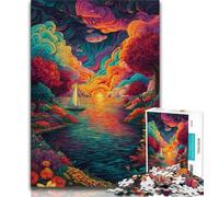 Puzzle 1000 pièces pour Adultes et Adolescents Bateau psychédélique 1000 pièces pour Adultes, Jeux éducatifs, décoration d'intérieur, Convient pour la décoration de Bureau (Taille 75x50cm)