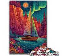 Puzzle 1000 pièces pour Adultes et Adolescents, Bateau psychédélique, Jouet éducatif Anti-Stress, Superbes Cadeaux et Jouets (75x50cm)