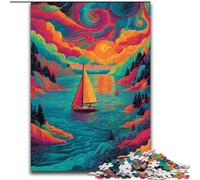 Puzzle 1000 pièces pour Adultes et Adolescents, Bateau psychédélique, Jouet éducatif idéal comme Cadeau pour Toute la Famille (Taille 26x38cm)
