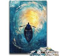 Puzzle 1000 pièces pour Adultes et Adolescents Bateau sous Le Ciel Nocturne Puzzle 1000 pièces, idéal comme Cadeau pour Toute la Famille Convient aux Enfants de 14 Ans et Plus (75x50cm)