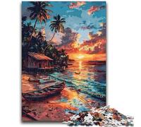 Puzzle 1000 pièces pour Adultes et Adolescents Bateaux de Plage pour 14 Ans et Plus Cadeaux intéressants pour la réduction du Stress pour Les Amis et la Famille 26x38cm