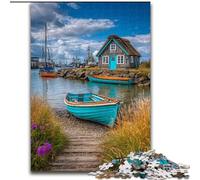 Puzzle 1000 pièces pour Adultes et Adolescents Bateaux sur Une île de villégiature, Jeux éducatifs, décoration d'intérieur, idéal comme Cadeau pour Toute la Famille (Taille 50x75cm)