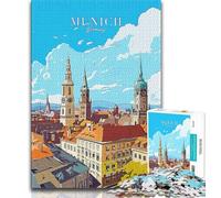 Puzzle 1000 pièces pour Adultes et Adolescents, Bavière, Munich, Voyage, Jeu éducatif, défi, Cadeau d'anniversaire, décoration Murale (75x50cm)