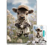 Puzzle 1000 pièces pour Adultes et Adolescents, bébé Buffle, Jeu éducatif et Stimulant pour Toute la Famille, pour Anniversaire et Noël, 38x26cm