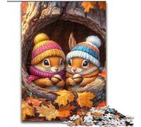 Puzzle 1000 pièces pour Adultes et Adolescents Bébé écureuil, pour et à partir de 14 Ans Jouets éducatifs d'apprentissage Jeux de Famille Cadeau d'anniversaire (Taille 50x75cm)