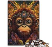 Puzzle 1000 pièces pour Adultes et Adolescents Bébé Gorille pour et à partir de 14 Ans Jouets de Jeu Car il est idéal comme Cadeau pour Toute la Famille 38x26cm