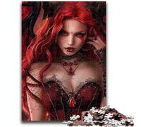 Puzzle 1000 pièces pour Adultes et Adolescents Belle Dame Démon avec des Ailes, Jeu Familial Anti-Stress Défi Difficile Améliorer l'amour Entre Les Couples 50X75CM