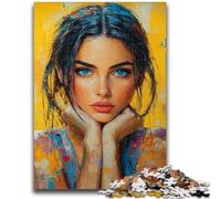 Puzzle 1000 pièces pour Adultes et Adolescents Belle Femme Staycation Kill Time avec pièces entièrement emboîtables de Formes aléatoires 50x75cm