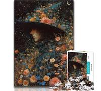 Puzzle 1000 pièces pour Adultes et Adolescents Belle Fille avec des Fleurs Puzzle pour Adolescents pour Jeux en Famille et Cadeaux d'anniversaire 75x50cm