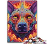 Puzzle 1000 pièces pour Adultes et Adolescents Berger Allemand psychédélique Puzzle 1000 pièces, Relax Games est Un pour Toute la Famille 38x26cm