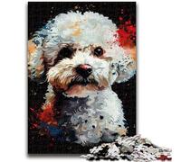 Puzzle 1000 pièces pour Adultes et Adolescents Bichon frisé, Jeux éducatifs, décoration d'intérieur, Cadeau d'anniversaire, Cadeaux pour Les 14 Ans et Plus, 26x38cm