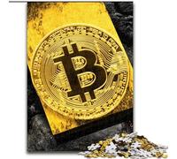 Puzzle 1000 pièces pour Adultes et Adolescents Bitcoin doré, à partir de 14 Ans Décoration d'intérieur à Offrir à Toute la Famille et aux Amis (Taille 50x75cm)