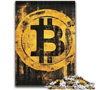 Puzzle 1000 pièces pour Adultes et Adolescents Bitcoin doré Difficile à réaliser, mais Amusant et Humoristique Cadeau d'anniversaire, Cadeaux, décoration Murale 26x38cm