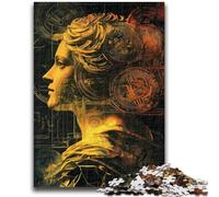 Puzzle 1000 pièces pour Adultes et Adolescents Bitcoin Girl stimule Le Cerveau, Jouets addictifs pour cultiver la Patience et l'interaction Parent-Enfant, 26 x 38 cm
