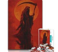 Puzzle 1000 pièces pour Adultes et Adolescents Blood Moon Reaper, Jeu Stimulant et éducatif en Famille pour Anniversaire et Noël (38x26cm)