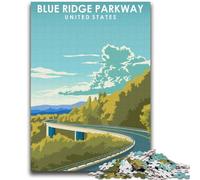 Puzzle 1000 pièces pour Adultes et Adolescents Blue Ridge Parkway Art Soulagement du Stress Défi Difficile Renforcer l'amour Entre Les Couples (Taille 38x52cm)