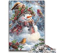 Puzzle 1000 pièces pour Adultes et Adolescents, Bonhomme de Neige de Noël, Anti-Stress, défi Difficile, à Offrir en Cadeau à Toute la Famille, 50x75cm