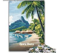 Puzzle 1000 pièces pour Adultes et Adolescents Bora Bora Tropical Paradise, Aide Le Cerveau à exercer des Jouets addictifs pour cultiver la Patience Décoration Parfaite 38x52cm