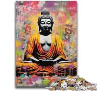 Puzzle 1000 pièces pour Adultes et Adolescents Bouddha coloré 1000 pièces pour Adultes, Staycation Kill Time avec des pièces entièrement emboîtables de Formes aléatoires (26x38cm)