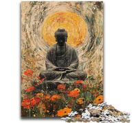 Puzzle 1000 pièces pour Adultes et Adolescents Bouddha endormi Art Anti-Stress Staycation Kill Time Wishlist avec Père Noël 50x75cm